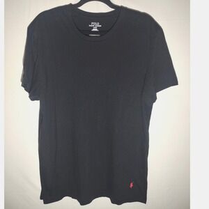 Polo Ralph Lauren Mens Classic Fit Black Cotton T-Shirt Red Pony Logo Size Large